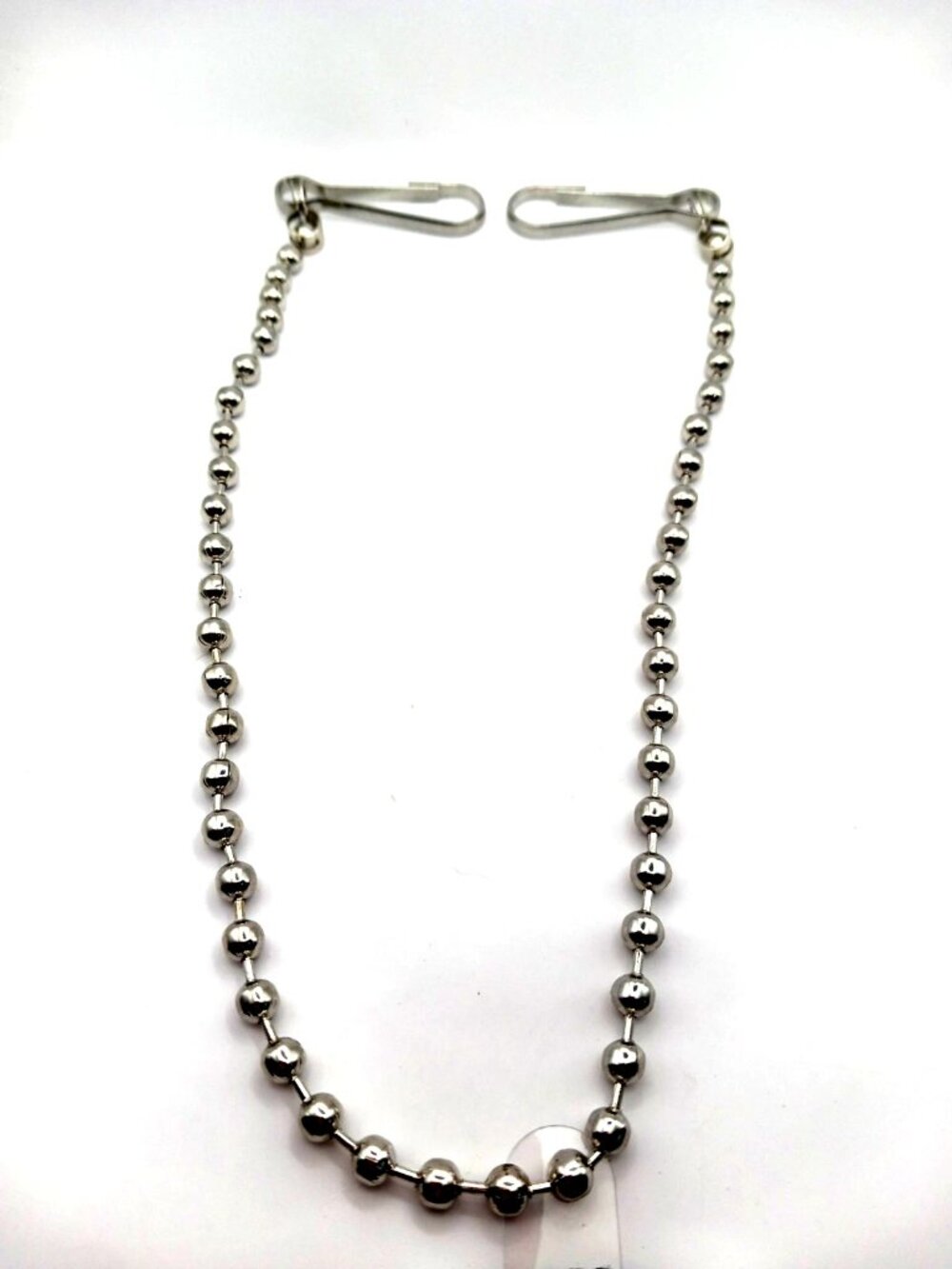 Beaded  Single Layered Pants Or Wallet Chain 20 Inches  Long  Silver Tone